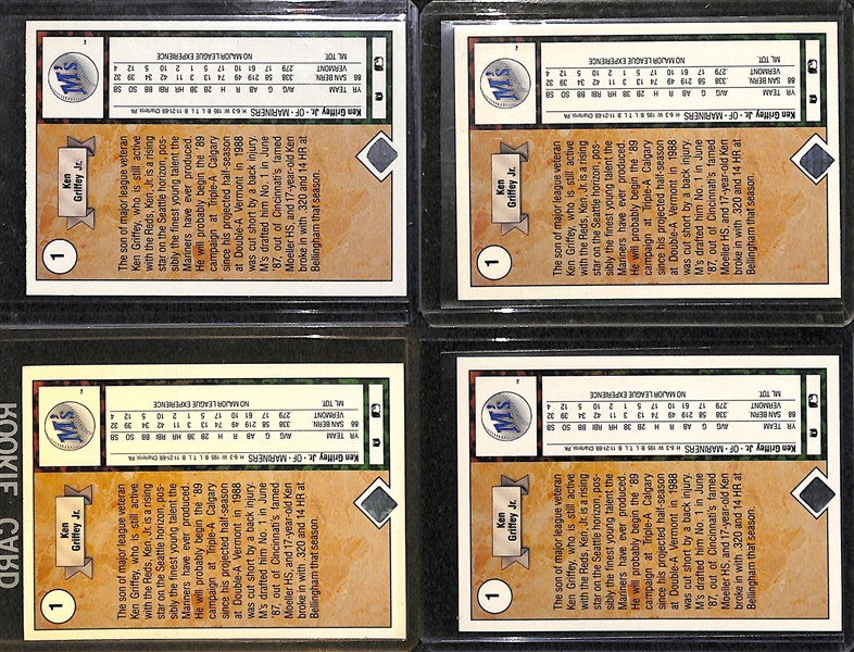 Lot Of 4 1989 Upper Deck Ken Griffey Jr Rookie Cards